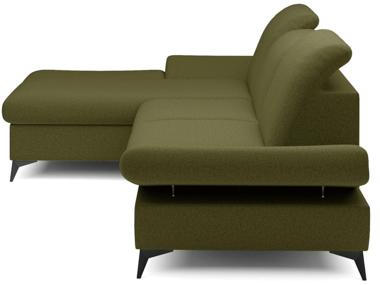 Narożnik L Lewy z funkcją spania i pojemnikiem Hannover Ciemnozielony