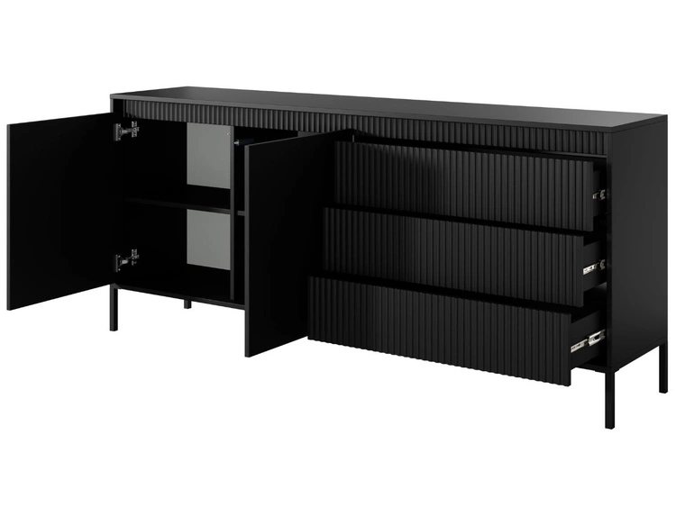 Komoda z drzwiami i szufladami 187 cm Sorano Czarna