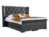 Łóżko kontynentalne z pojemnikiem na pościel 200x200 Neria Lux Ciemnoszare