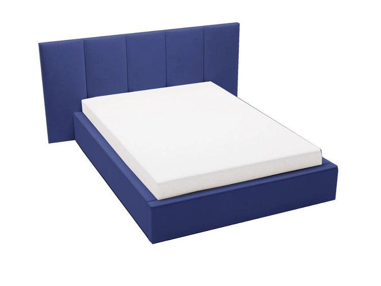 Łóżko tapicerowane z pojemnikiem i stelażem 120x200 cm Lizbona Niebieskie