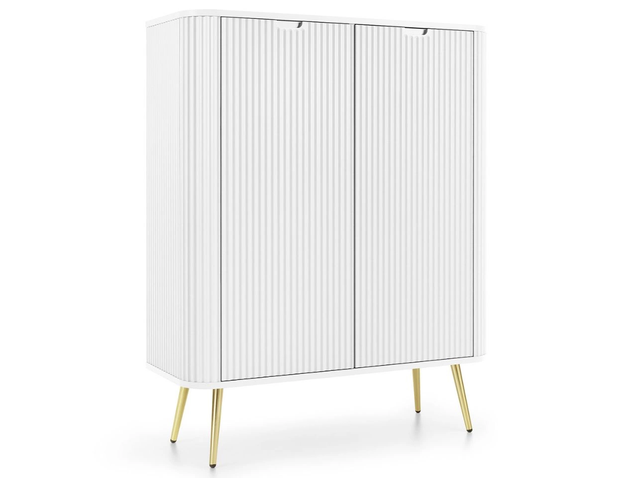 Komoda z drzwiami na złotych nogach Viva Biała