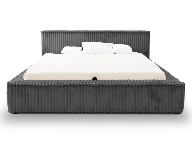 Łóżko tapicerowane z pojemnikiem i stelażem 120x200 Lago Szare