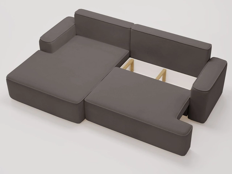 Narożnik L Lewy z funkcją spania i pojemnikiem California Ciemnoszary