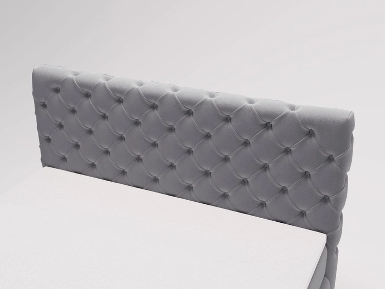 Łóżko kontynentalne z pojemnikiem na pościel 140x200 cm Canolo Szare