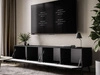 Szafka RTV pod telewizor z drzwiczkami na czarnych nóżkach 200 cm Noaé Czarny Połysk