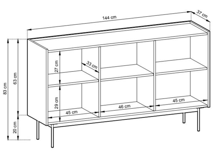 Komoda z drzwiami Casino czerwona
