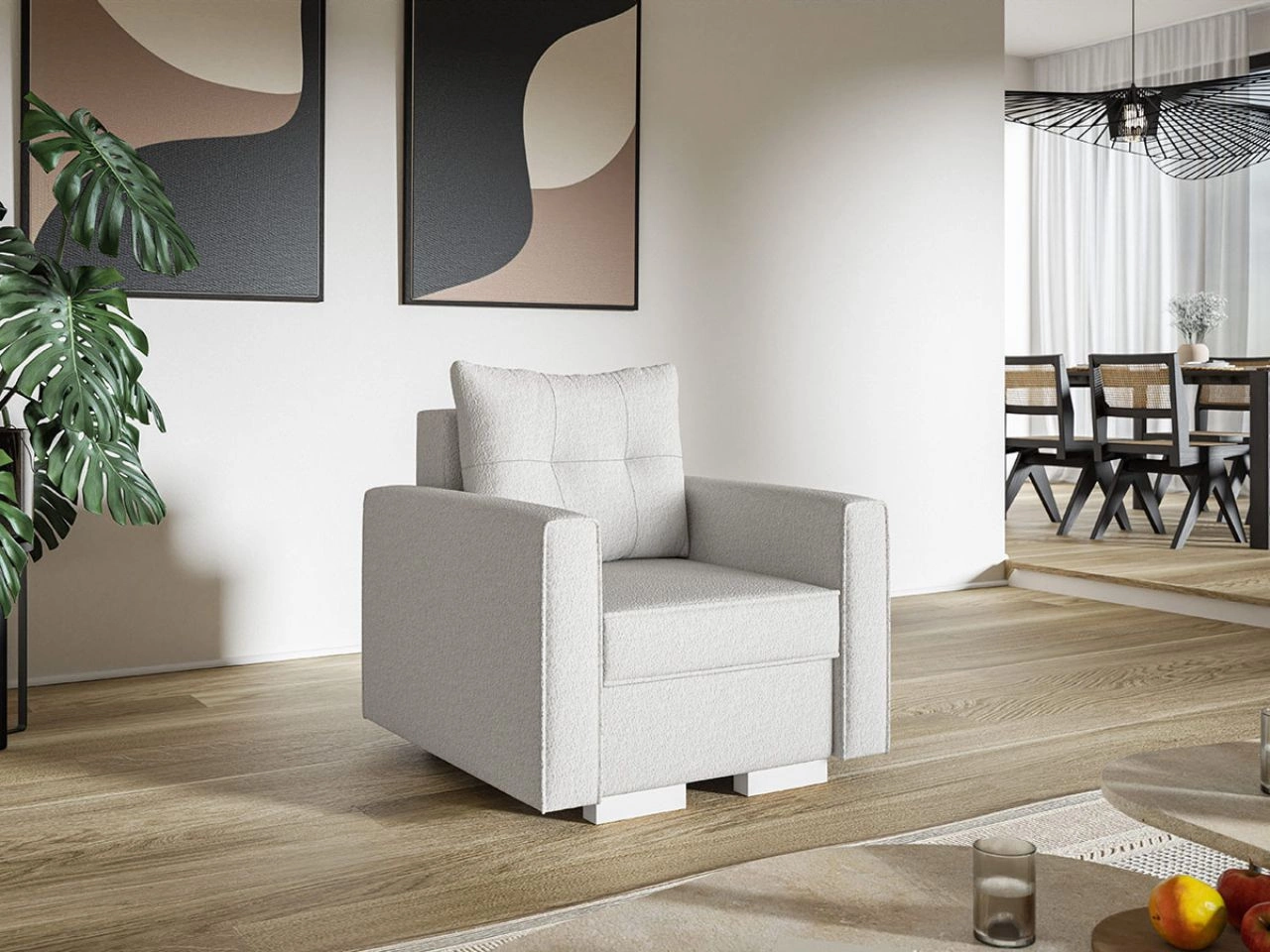 Fotel do salonu Pori kremowy