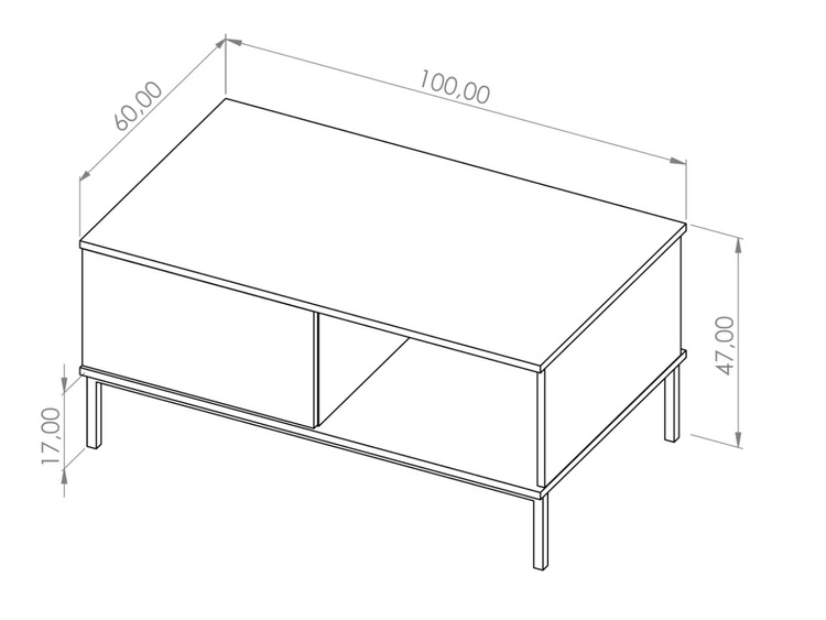Stolik kawowy z szufladą Soroko Biały