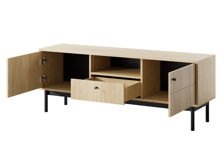 Szafka pod telewizor z szufladami i drzwiczkami Julio Dąb Linea