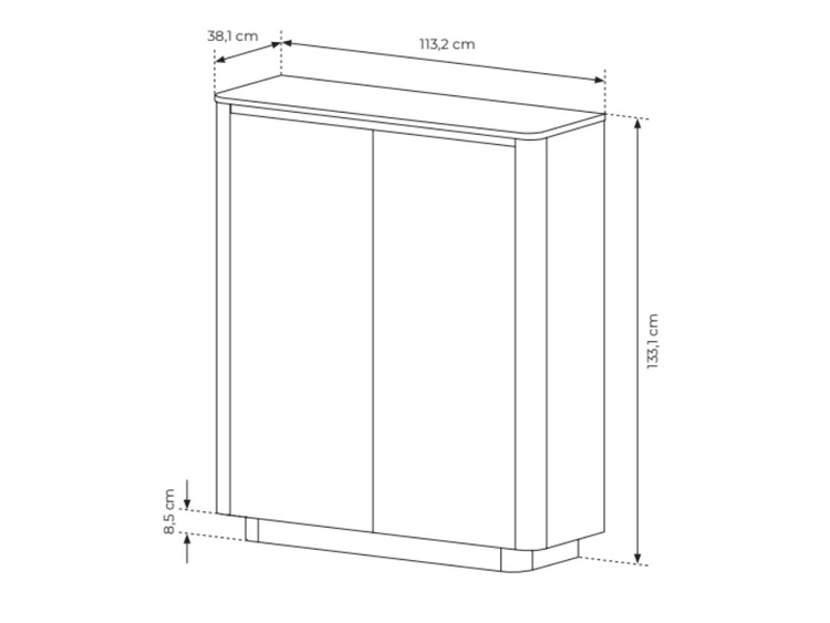 Komoda dwudrzwiowa wysoka Fascino Dąb Cremona, czarny
