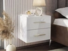Podwieszany stolik nocny z dwoma szufladami Nuveo Lux Biały połysk