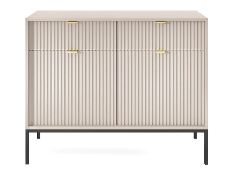 Komoda z drzwiami i szufladami Amber Kaszmir na czarnych nogach