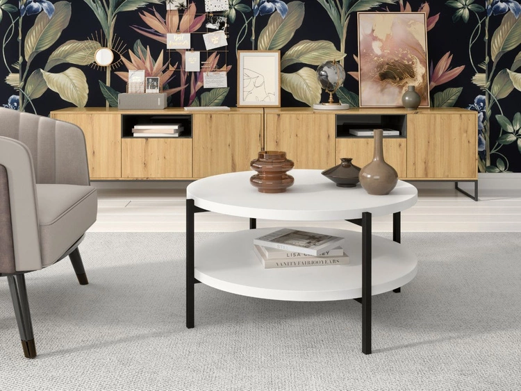 Podwójny stolik kawowy Sevilla Biały mat