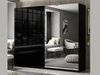 Szafa dwudrzwiowa z drzwiami przesuwnymi i lustrem 244 cm Nuveo Czarny połysk 