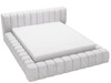 Łóżko tapicerowane z pojemnikiem na pościel i stelażem 120x200 Italia Jasnoszare