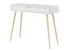 Toaletka ze złotymi metalowymi nogami Latina Biała