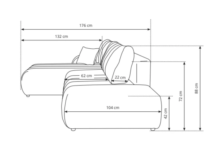 Narożnik z pojemnikiem i funkcją spania Lewy Adoro Jasnobeżowy