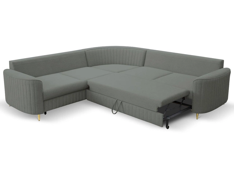 Narożnik L Prawy z funkcją spania i pojemnikiem Limon Szary