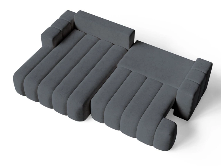 Narożnik L Lewy z funkcją spania i pojemnikiem Caleo Szary