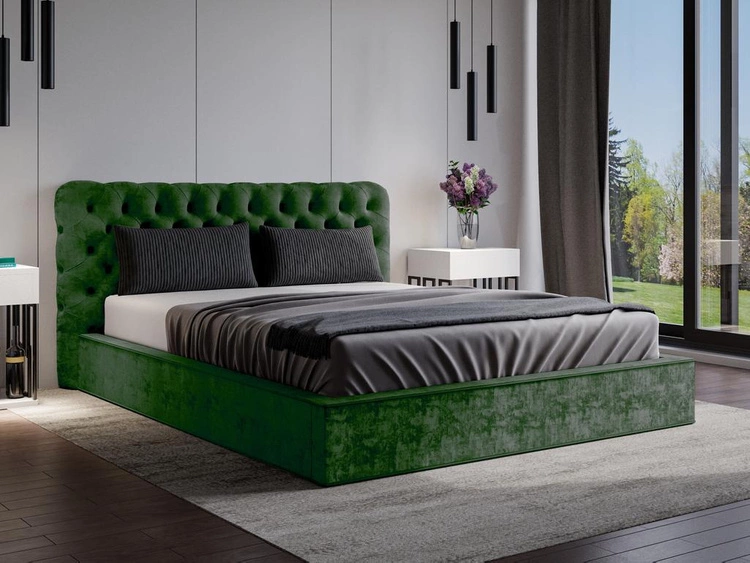 Łóżko tapicerowane 140x200 Apollo Zielony