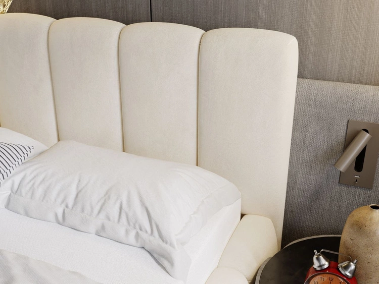 Łóżko tapicerowane z pojemnikiem i stelażem 120x200 Cloud Beżowy