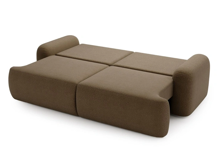 Kanapa z funkcją spania i pojemnikiem Aurio Brązowa