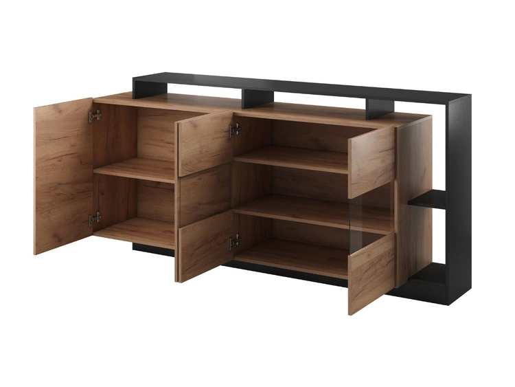 Zestaw mebli do salonu Alvano Dąb craft Złoty, Antracyt