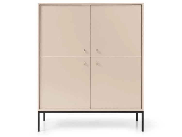 Komoda z drzwiami na czarnych nóżkach Amor Beż Piaskowy