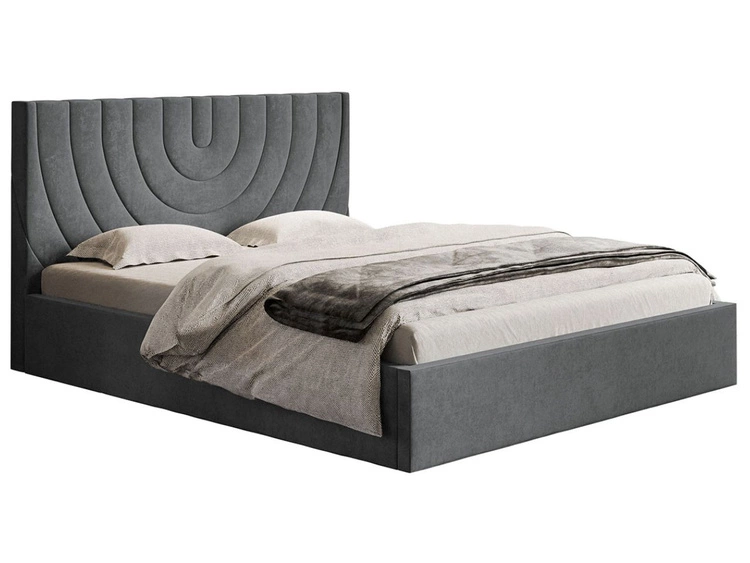 Łóżko tapicerowane z pojemnikiem i stelażem 120x200 Corti Szary