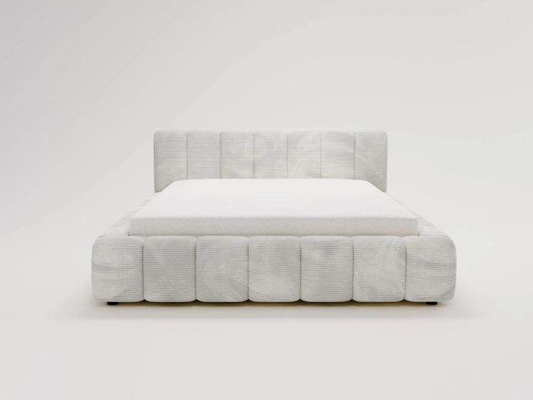 Łóżko tapicerowane z pojemnikiem na pościel 180x200 Ibiza Szare