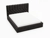 Łóżko tapicerowane z pojemnikiem i stelażem 140x200 cm Roma Czarne