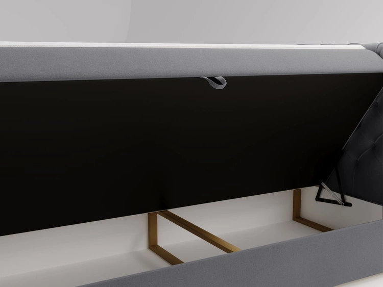 Łóżko kontynentalne z pojemnikiem na pościel 120x200 Montego Szare