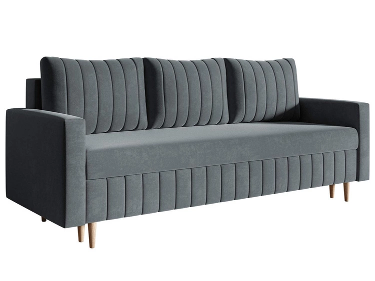 Kanapa z funkcją spania i pojemnikiem na pościel Castelo ciemnoszara