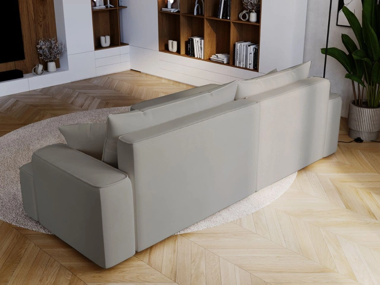 Narożnik L Lewy z funkcją spania i pojemnikiem California Jasnoszary