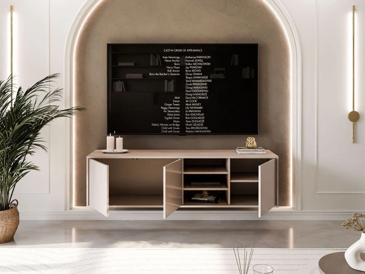 Szafka RTV wisząca pod telewizor z drzwiczkami Vivance kaszmir połysk