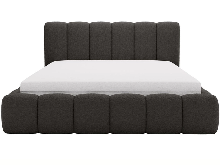 Łóżko tapicerowane z pojemnikiem i stelażem 200x200 Cloud czarne