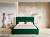 Łóżko tapicerowane z pojemnikiem i stelażem 140x200 Tasso Zielone