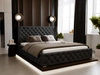 Łóżko tapicerowane z pojemnikiem na pościel i stelażem 200x200 Kingston Czarne