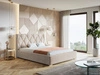 Łóżko tapicerowane z pojemnikiem i stelażem 140x200 Tasso Beżowe