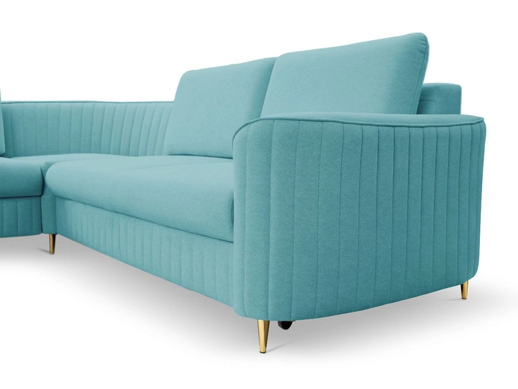 Narożnik L Prawy z funkcją spania i pojemnikiem Limon Niebieski