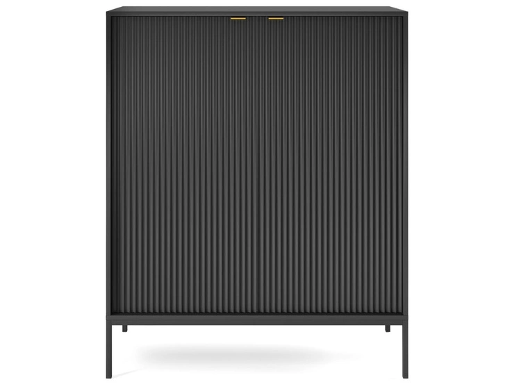 Komoda z drzwiami Amber czarna na czarnych nogach