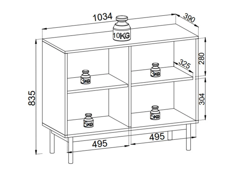 Komoda z drzwiami 104 cm Julio Dąb Linea