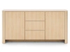 Komoda dwudrzwiowa z szufladami ze złotą listwą dekoracyjną Brillo Dąb Vicenza