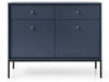Komoda z drzwiami i szufladami na czarnych nóżkach 104 cm Amor Granatowa