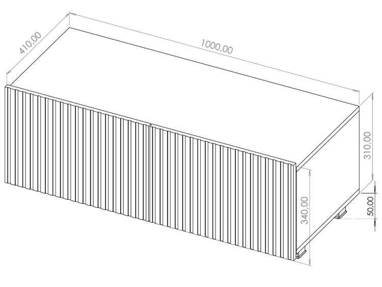 Zestaw szafek pod telewizor z drzwiczkami 200 cm Kioto Czarny