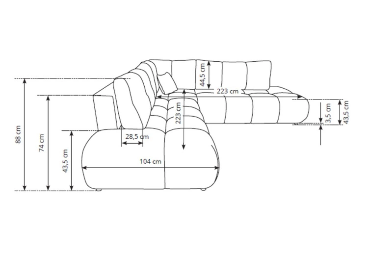 Narożnik z funkcją spania i pojemnikiem Lewy Kair Beżowy