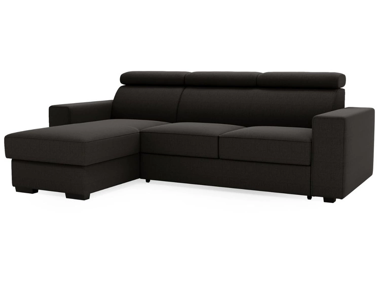 Narożnik L uniwersalny z funkcją spania i pojemnikiem Scala Czarny