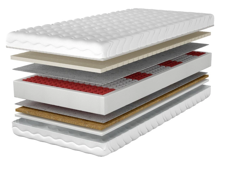 Materac kieszeniowy multipocket z lateksem i matą kokosową Nuvia 120x200
