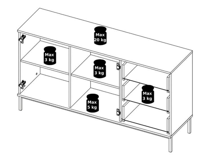 Komoda z drzwiami i szufladami Soroko Biała