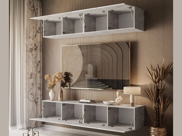 Wisząca meblościanka do salonu Nodoo Beton